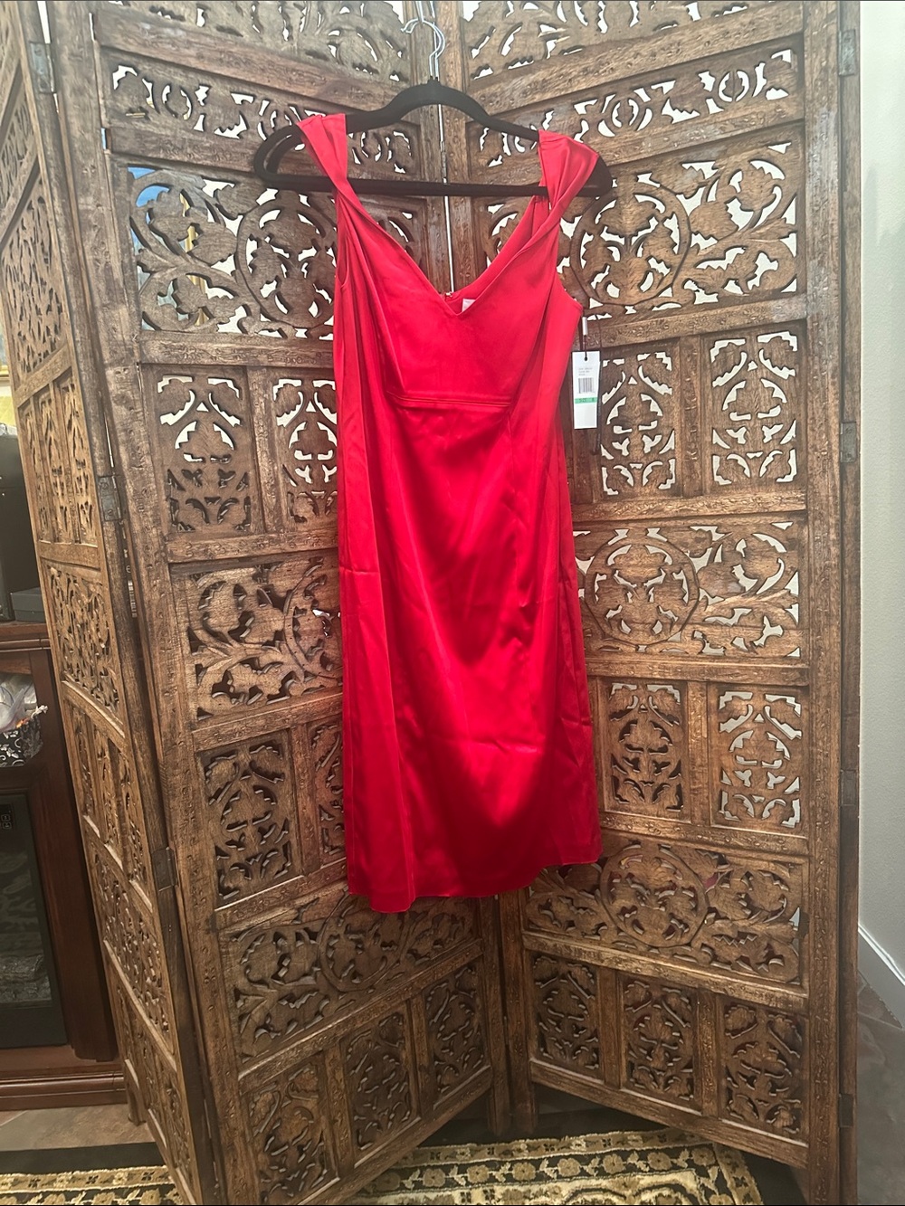 Calvin Klein Red Satin Dress